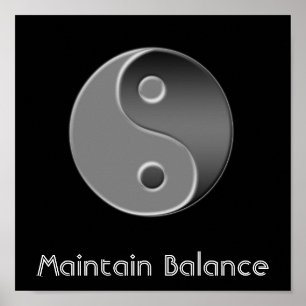 yin-yang, balans behouden poster