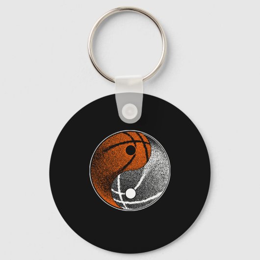 Yin Yang Basketball Player Hoops Basketballer Gift Sleutelhanger (Voorkant)