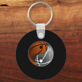 Yin Yang Basketball Player Hoops Basketballer Gift Sleutelhanger (Voorkant)