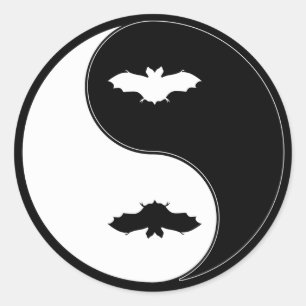 Yin Yang Bat Ronde Sticker