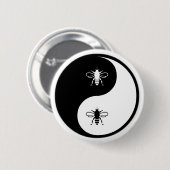 Yin Yang Bee Ronde Button 5,7 Cm (Voorkant /achterkant)