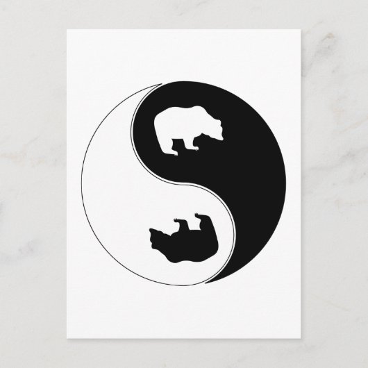 Yin Yang-Beer Briefkaart (Voorkant)