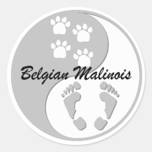 yin yang Belgium Malinois Ronde Sticker