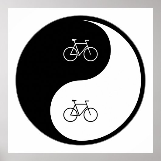 Yin Yang Bicycling Poster (Voorkant)
