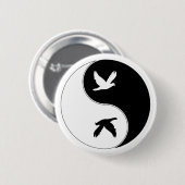 Yin Yang Bird Ronde Button 5,7 Cm (Voorkant /achterkant)