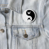 Yin Yang Bird Ronde Button 5,7 Cm (In situ)