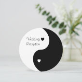 Yin Yang Black and White Hearts Weddenschappen Rec Kaart (Staand voorkant)