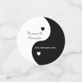 Yin Yang Black and White Hearts Wedding Confetti (Kleine voorkant)