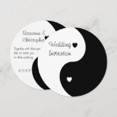 Yin Yang Black and White Hearts Wedding Kaart (Voorkant / Achterkant)