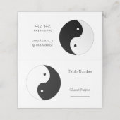 Yin Yang Black and White Hearts Wedding Plaatskaartje (Buitenkant ongevouwen)