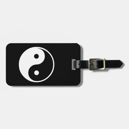 Yin Yang Black and White Illustration Sjabloon Bagagelabel (Voorkant horizontaal)