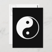Yin Yang Black and White Illustration Sjabloon Briefkaart (Voorkant / Achterkant)