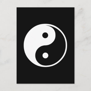 Yin Yang Black and White Illustration Sjabloon Briefkaart
