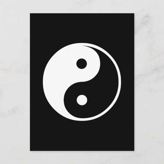 Yin Yang Black and White Illustration Sjabloon Briefkaart (Voorkant)