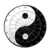 Yin Yang Black and White Illustration Sjabloon Dartbord (Voorkant)