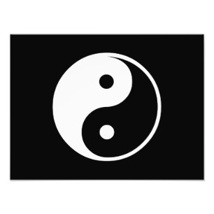 Yin Yang Black and White Illustration Sjabloon Foto Afdruk