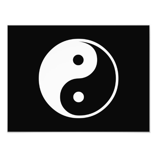 Yin Yang Black and White Illustration Sjabloon Foto Afdruk (Voorkant)