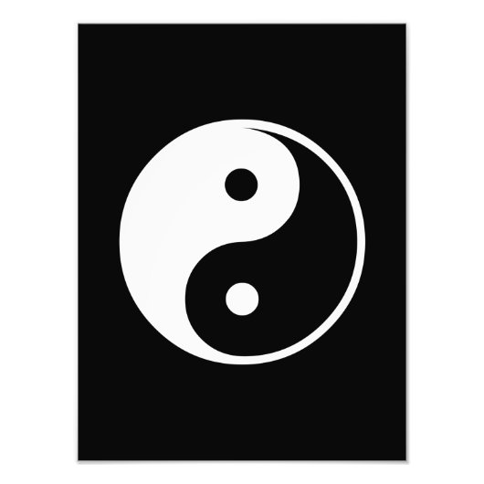 Yin Yang Black and White Illustration Sjabloon Foto Afdruk (Voorkant)