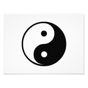 Yin Yang Black and White Illustration Sjabloon Foto Afdruk