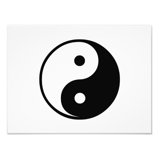 Yin Yang Black and White Illustration Sjabloon Foto Afdruk (Voorkant)