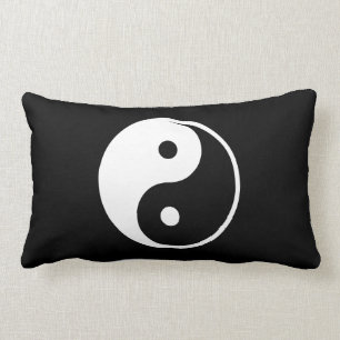 Yin Yang Black and White Illustration Sjabloon Kussen