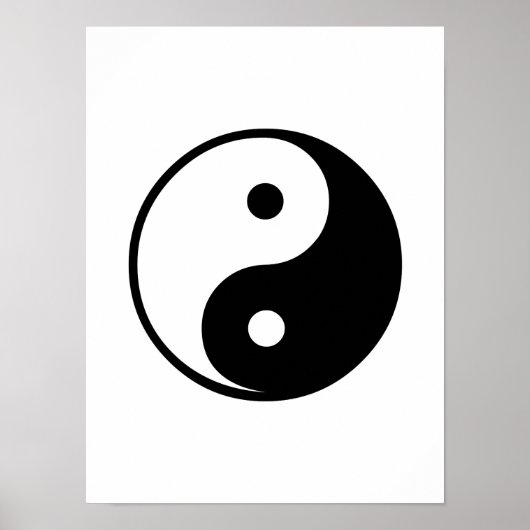 Yin Yang Black and White Illustration Sjabloon Poster (Voorkant)