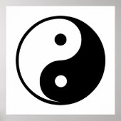 Yin Yang Black and White Illustration Sjabloon Poster (Voorkant)