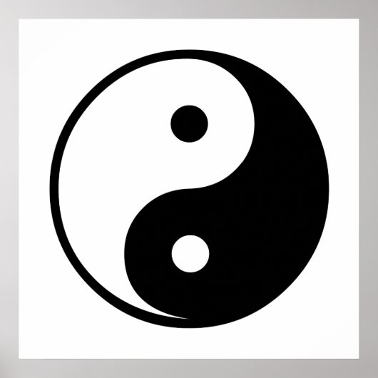 Yin Yang Black and White Illustration Sjabloon Poster (Voorkant)