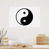 Yin Yang Black and White Illustration Sjabloon Poster (Keuken)