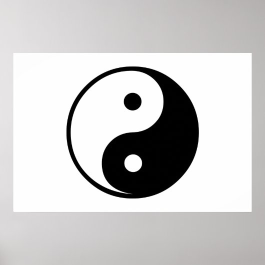 Yin Yang Black and White Illustration Sjabloon Poster (Voorkant)