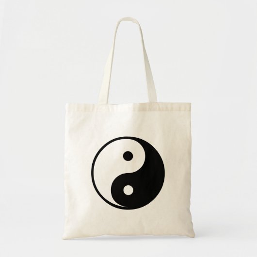 Yin Yang Black and White Illustration Sjabloon Tote Bag (Voorkant)