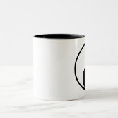 Yin Yang Black and White Illustration Sjabloon Tweekleurige Koffiemok (Center)