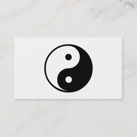 Yin Yang Black and White Illustration Sjabloon Visitekaartje (Voorkant)