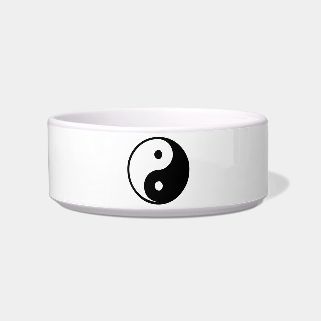 Yin Yang Black and White Illustration Sjabloon Voerbakje (Voorkant)