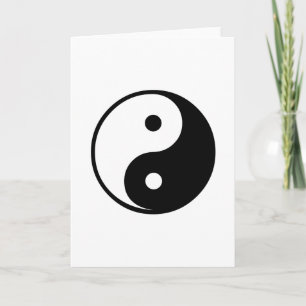 Yin Yang Black and White Illustration Template Kaart