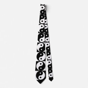 Yin Yang Black and White Novelty Stropdas