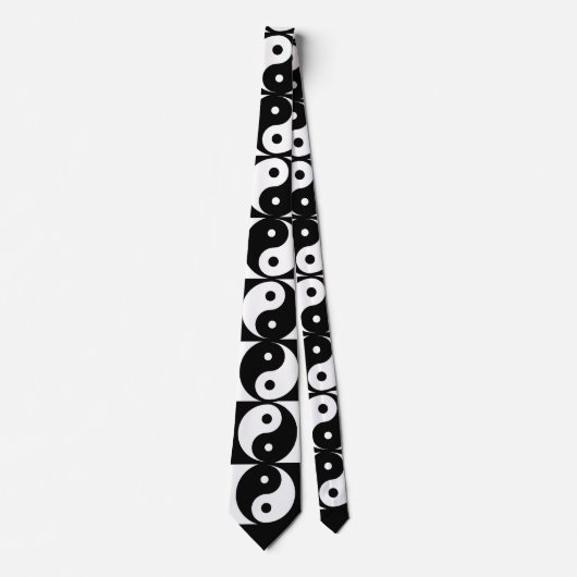 Yin Yang Black and White Novelty Stropdas (Voorkant)