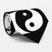 Yin Yang Black and White Novelty Stropdas (Opgerold)