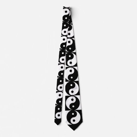 Yin Yang Black and White Novelty Stropdas (Achterkant)