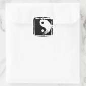 Yin Yang, Black and White Square Symbol, Vierkante Sticker (Tas)