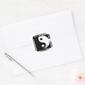 Yin Yang, Black and White Square Symbol, Vierkante Sticker (Envelop)