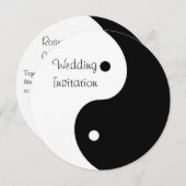 Yin Yang Black and White Wedding Kaart (Voorkant / Achterkant)
