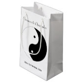 Yin Yang Black and White Wedding Klein Cadeauzakje (Achterkant Gekanteld)