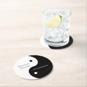 Yin Yang Black and White Wedding Ronde Kartonnen Onderzetter (Insitu)