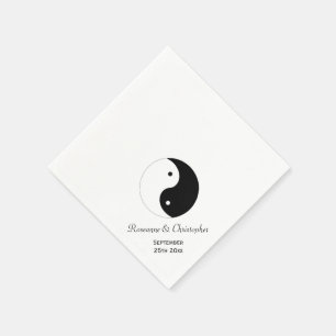 Yin Yang Black and White Wedding Servetten