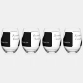 Yin Yang Black and White Wedding Wijnglas Zonder Voet (Links)