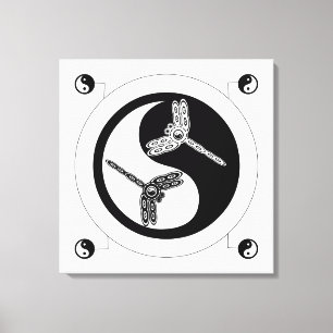 Yin Yang Black en White Figuur 8 Canvas Afdruk