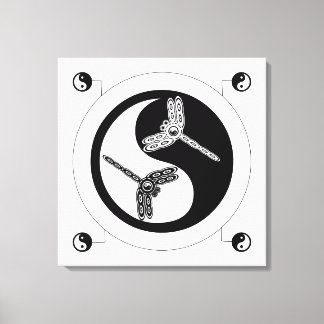 Yin Yang Black en White Figuur 8 Canvas Afdruk