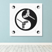 Yin Yang Black en White Figuur 8 Canvas Afdruk (Insitu (Houten vloer))
