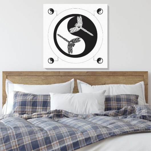 Yin Yang Black en White Figuur 8 Canvas Afdruk (Insitu (Slaapkamer))